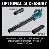Makita XBU03Z 18V LXT® Lithium‑Ion Brushless Cordless Blower, Tool Only