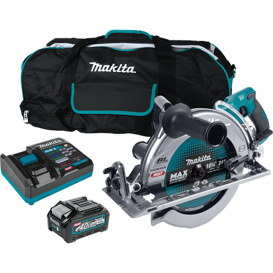 Makita GSR02M1 40V max XGT® Brushless Cordless Rear Handle 10‑1/4" Circular Saw Kit, AWS® Capable, 4.0Ah Plus GAD01Z or GWT05Z (VIA E-REBATE)
