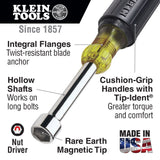 KLEIN 631M Nut Driver Set, Magnetic Nut Drivers, 3-Inch Shaft, 7-Piece
