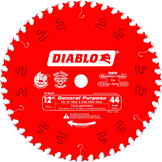 Diablo D1244X 12" X 44 Tooth General Purpose Saw Blade