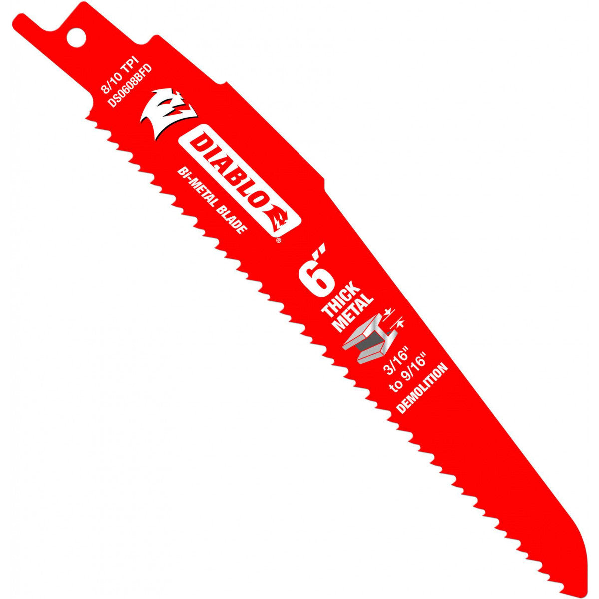Diablo DS0608BFD5 6" Steel Demon Bi-Metal Recip Blade For Metal Demolition (1/8" To 1/2") (Qty 5)