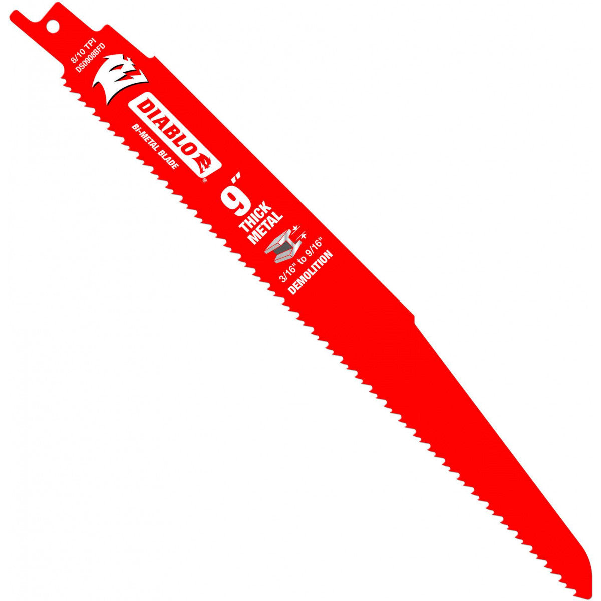 Diablo DS0908BFD5 9" Steel Demon Bi-Metal Recip Blade For Metal Demolition (1/8" To 1/2") (Qty 5)