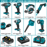 Makita XT801X1 18V LXT Lithium‑Ion Cordless 8‑Pc. Combo Kit (3.0Ah)