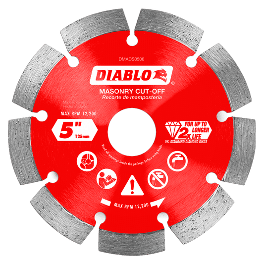 Diablo DMADS0500 5 in. Diamond Segmented
Cut-Off Discs for Masonry