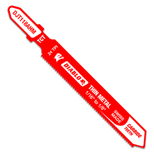 Diablo DJT118AHM 3-1/4 in. 24 TPI Carbide
T-Shank Jig  Saw Blade for
Thin Metal