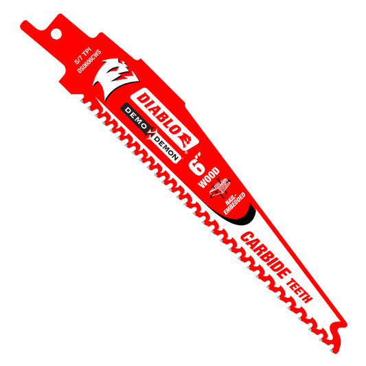 Diablo DS0606CWS10 6 in. Demo Demon Carbide
Recip Blade for
Nail-Embedded Wood