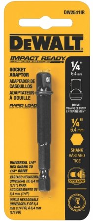 DEWALT DW2541IR IMPACT READY SOCKET ADAPTER 1/4" HEX TO 1/4" SOCKET DW2541IR