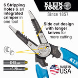 KLEIN K12065CR Klein-Kurve?? Heavy-Duty Wire Stripper / Cutter / Crimper Multi Tool, 8-20 AWG