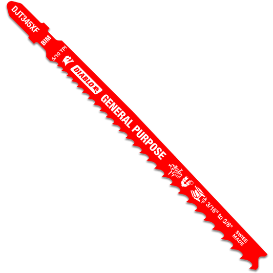Diablo DJT345XF5 5-1/4 in. 5/10 TPI Bi-Metal
T-Shank Jig  Saw Blades for
General Purpose Cuts