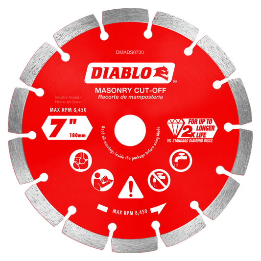 Diablo DMADS0700 7 in. Diamond Segmented
Cut-Off Discs for Masonry