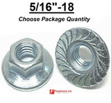 5/16"-18 Hex Serrated Flange Nut Large Flange Case Hard Zinc