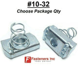 #10-32 Spring Nuts (Short Spring) for Unistrut Channel #4131 P4006-1032 Zinc