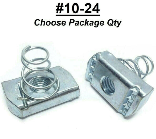 #10-24 Spring Nuts (Short Spring) for Unistrut Channel #4132 P4006-1024 Zinc
