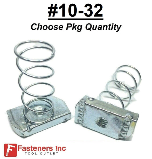 #10-32 Spring Nuts for Unistrut Channel Zinc Plated #4116 P1006-1032