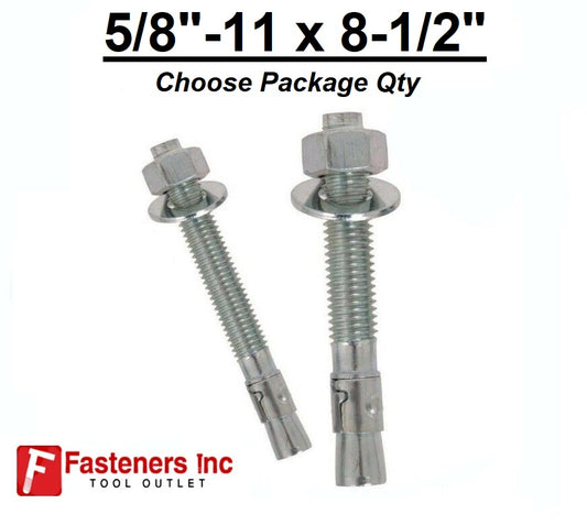 5/8"-11 x 8 1/2" Concrete Wedge Anchor Zinc Plated