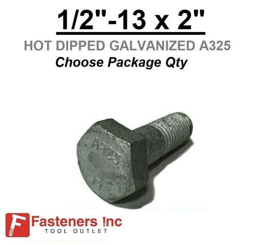 1/2"-13 x 2" Structural Bolt Heavy Hex Cap Screw A325 Galvanized