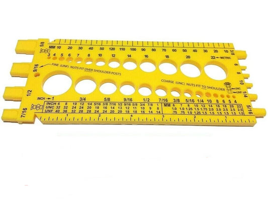 Bolt Nut Screw Thread Fastener Gauge Checker Metric & Standard. Measure A Screw