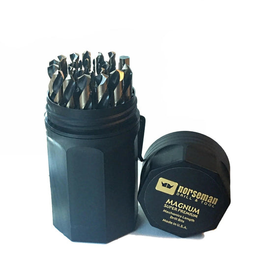 57950 Norseman 29 PIECE RSPM29P 3/8" PREMIUM MECHANICS LENGTH DRILL BIT SET USA