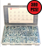 Grade 5 Hex Bolts Cap Screws, Nuts & Washers Assortment Kit - 380 Pieces!