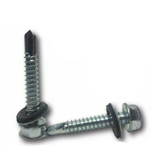 INTERCORP #10 x 3/4" (5/16" Dr) Hex Rubber Neoprene Washer Head Self Drilling Screws Roofing Siding Zinc Plated