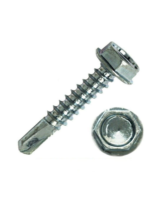 INTERCORP H1496 #14 x 6" Self Drilling Screw Hex Washer Head Zinc 250 BOX