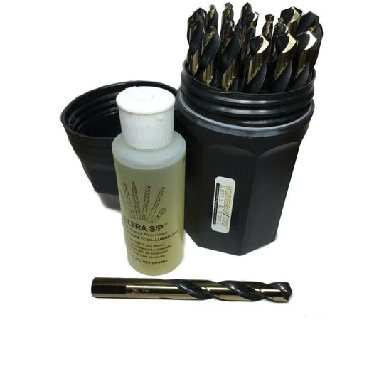 Norseman 29pc Super Premium Drill Bit Set W/ FLATS 66820 USA MADE W/ CUTTING OIL