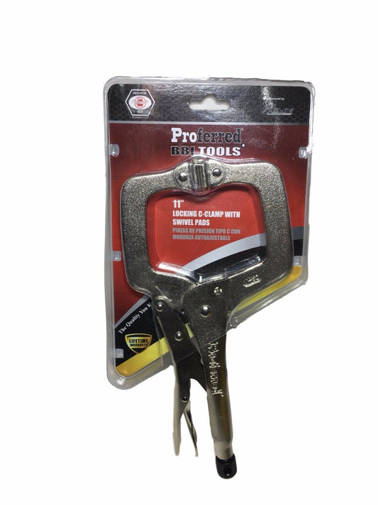 11" LOCKING C CLAMP WITH SWIVEL PAD LOCKING VISE GRIP TOOL T23211 BRIGHTON BEST