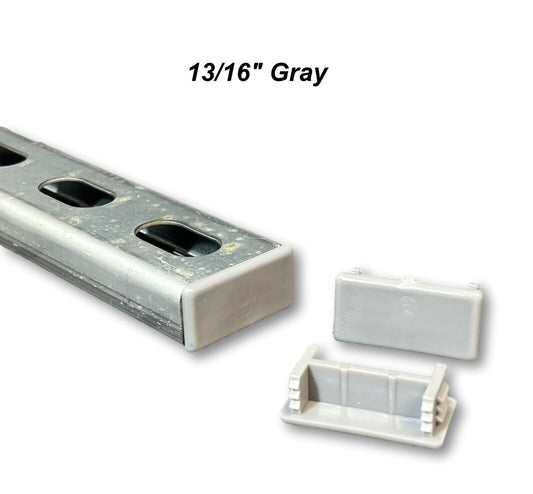 PVC Style Plastic GRAY / GREY End Caps Unistrut Channel 13/16'' D Shallow #EC-1G