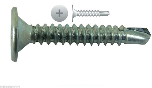 INTERCORP W108 #10-24 x 2" Self Drilling Screw Wafer Head Zinc - 2,000 BOX