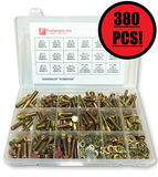 Grade 8 Hex Bolts Cap Screws, Nuts & Washers Assortment Kit - 380 Pieces!