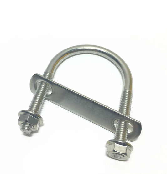 5/16"-18 X 2" X 3" Stainless Steel Solar UBOLT U-Bolts W/ Plates for 1-1/2" Pipe
