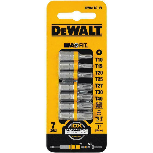 Dewalt DWA1TS-7V 1in. 7 Pc. Steel Torx Security Bit Set