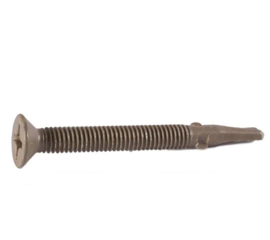 InTERCORP R200W #12-24 x 2" WAR Self DrillIng Screw Philips Flat Head