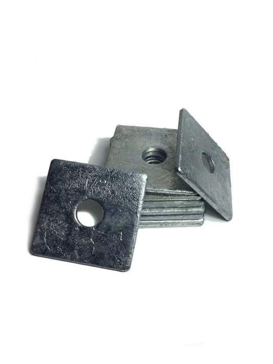 (#4596G) 1/2" X 2" X 2" Square Plate Washers Hot Dip Galvanized (25 BOX)