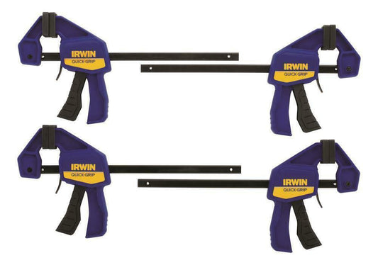 (4 CLAMPS) Irwin Industrial Tool 1964758 Mini Quick-Grip Bar Clamps, 4-Pk. 6-In.