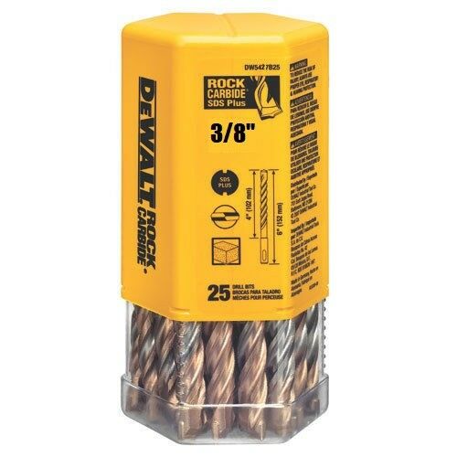 DeWalt DW5427B25 3/8" x 6" Masonry Drill Bit SDS+ Plus (Pack of 25 Bits)