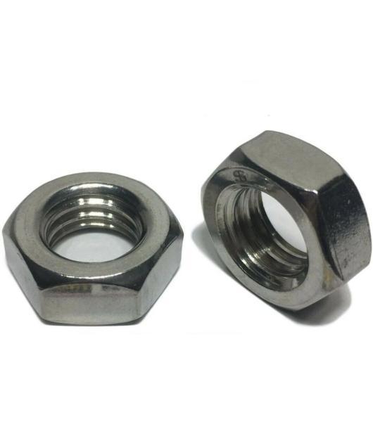 1/4"-20 Hex Jam ThIn Nut StaInless Steel Half Height