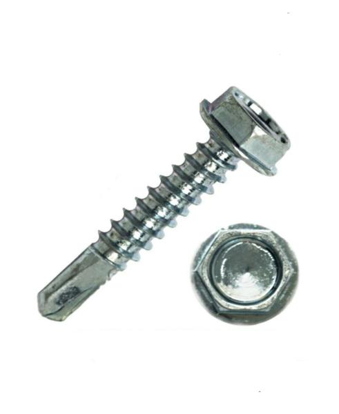 INTERCORP H1216 #12 x 1" Self Drilling Screw Hex Washer Head Zinc 4,000 BOX