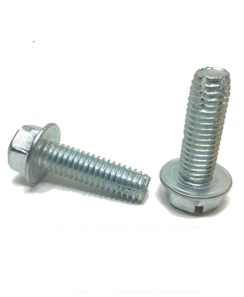 (Qty 25) 5/16-18 x 3/4" Slotted Hex Bolt Thread Cutting Screw Zinc Plated Type F