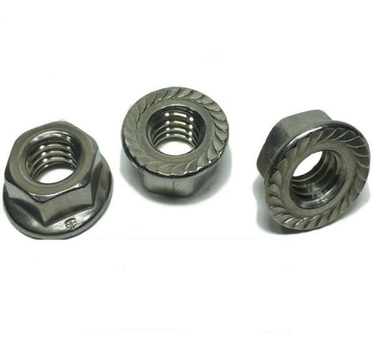 5/16"-18 StaInless Steel Hex Flange Nut Locknuts Serrated