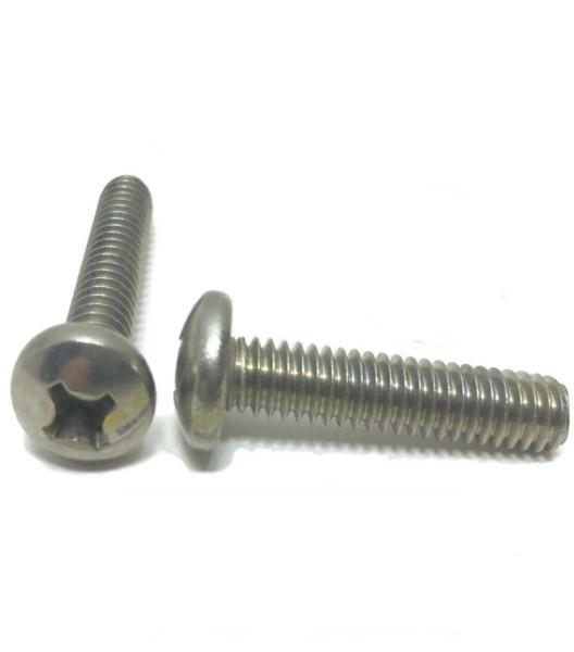 1/4"-20 x 2-1/4" Phillips Pan Head MachIne Screw StaInless Steel