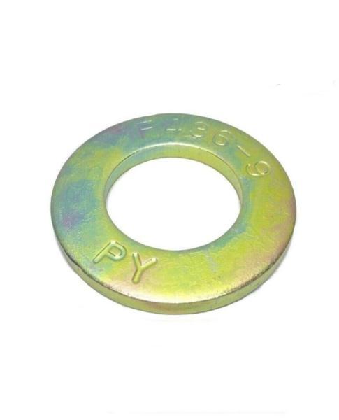 1/2" F436 SAE Grade 8 Yellow Zinc Plated Hardened Flat Washers
