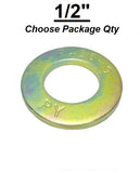 1/2" F436 SAE Grade 8 Yellow Zinc Plated Hardened Flat Washers