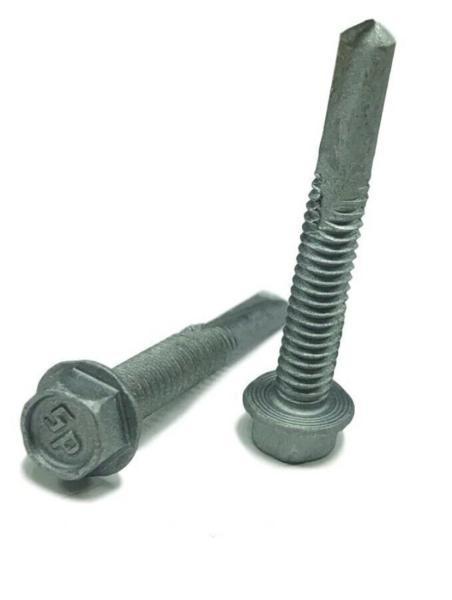 #12 x 1-1/2" Hex Washer Head TEK 5 Self DrillIng Screws Strong Shield