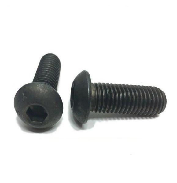 3/8"-16 x 3" Button Head Cap Screw Black Oxide Thread Socket