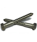 (Qty 25) 1/4" x 3 1/2" Lag Screws Hex Head Stainless Steel 18-8 / 304