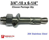 3/4"-10 x 6-1/4" Concrete Wedge Anchor Stainless Steel Grade 304