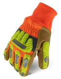 IronClad IEX-HVIP5 Impact Winter Leather A6 Cut Level Gloves Hi-Viz 
