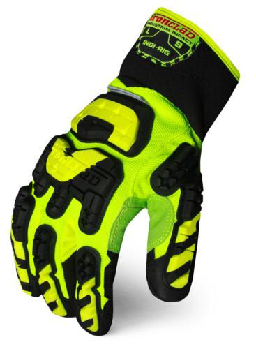 IronClad INDI-RIG Rigger Reinforced Rope Channel HI-VIZ Glove