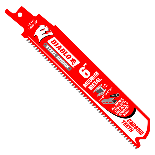 Diablo DS0610CF 6 in. Steel Demon Carbide
Recip Blades for Medium
Metal Cutting
